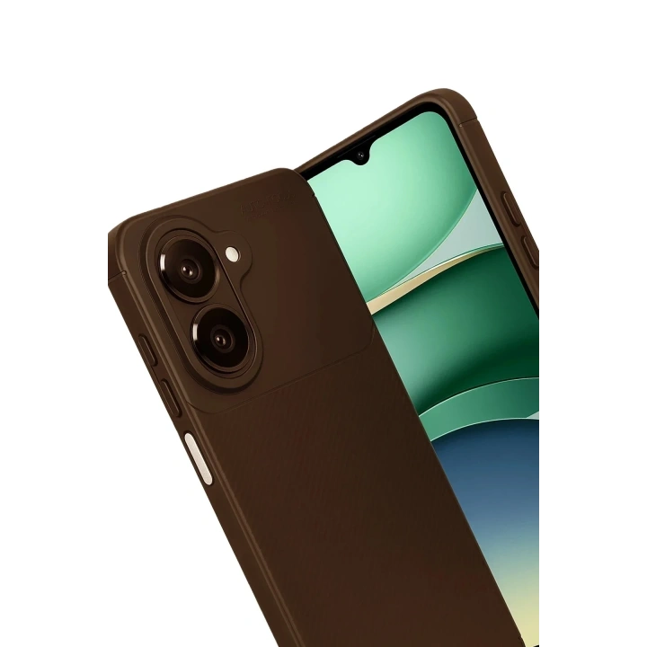 Mey İthalat®  Samsung Galaxy A07 4G Auto Focus Karbon Kapak - Kahverengi