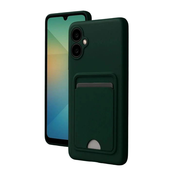 Mey İthalat®  Samsung Galaxy A07 4G Kelvin Kartvizitli Silikon - Koyu Yeşil