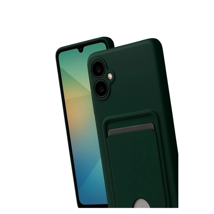 Mey İthalat®  Samsung Galaxy A07 4G Kelvin Kartvizitli Silikon - Koyu Yeşil