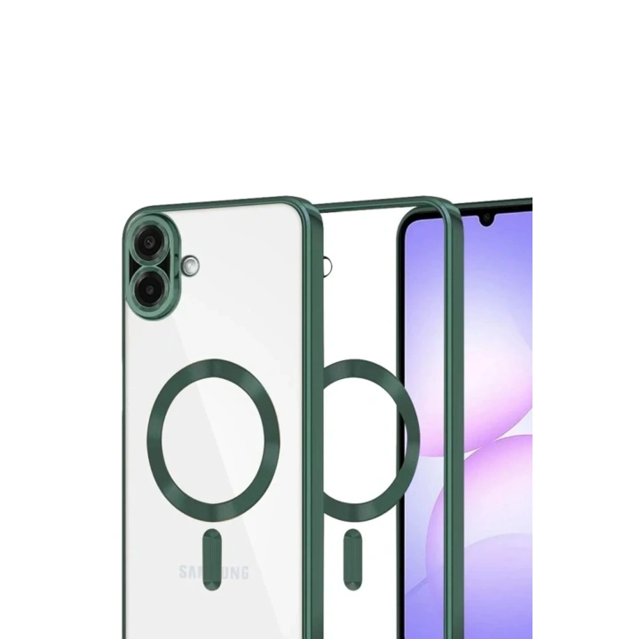 Mey İthalat®  Samsung Galaxy A07 4G Kross Magneticsafe Kapak - Koyu Yeşil