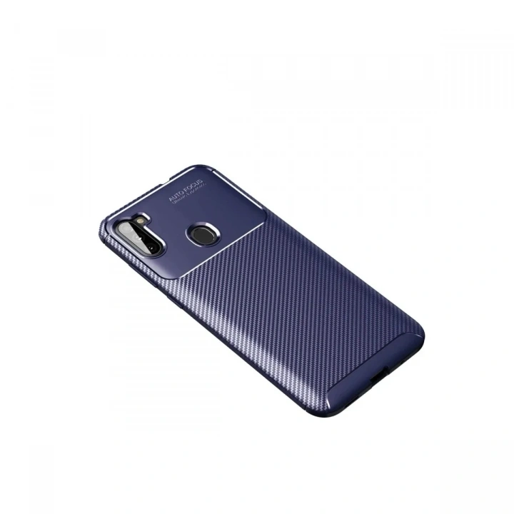 Mey İthalat®  Samsung Galaxy A11 Kılıf Auto Focus Karbon Kapak - Lacivert