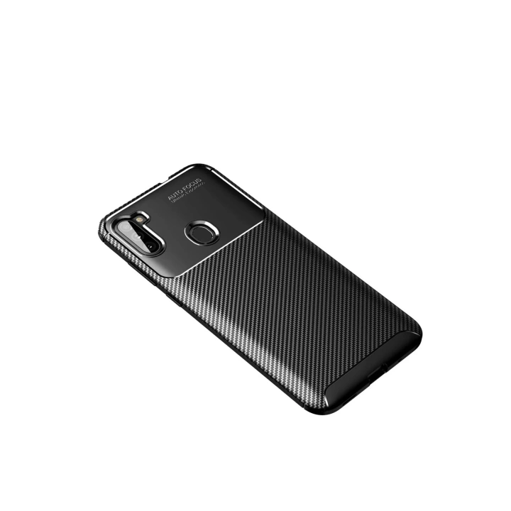 Mey İthalat®  Samsung Galaxy A11 Kılıf Auto Focus Karbon Kapak - Siyah