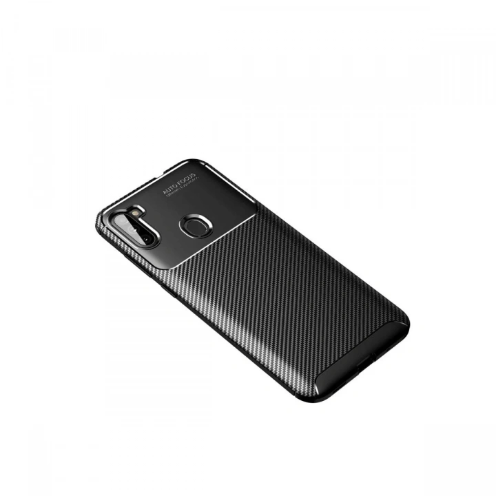 Mey İthalat®  Samsung Galaxy A11 Kılıf Auto Focus Karbon Kapak - Siyah