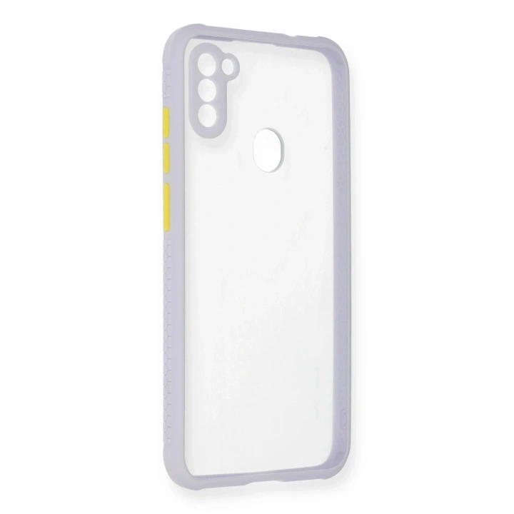 Mey İthalat®  Samsung Galaxy A11 Kılıf Miami Şeffaf Silikon - Lila