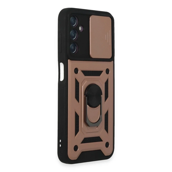 Mey İthalat®  Samsung Galaxy A14 4G Kılıf Pars Lens Yüzüklü Silikon - Rose Gold