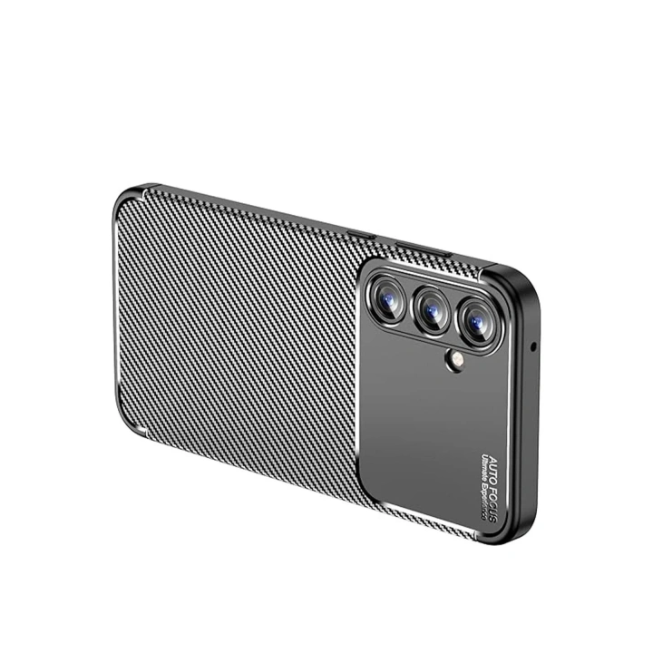 Mey İthalat®  Samsung Galaxy A15 4G Kılıf Auto Focus Karbon Kapak - Siyah