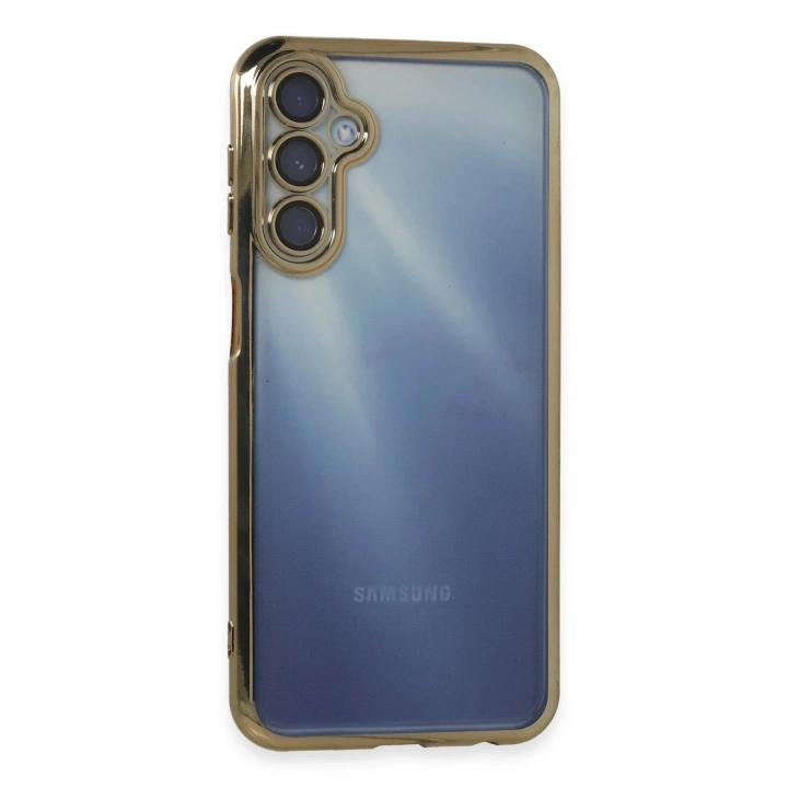 Mey İthalat®  Samsung Galaxy A15 4G Kılıf  Lensli Silikon - Gold