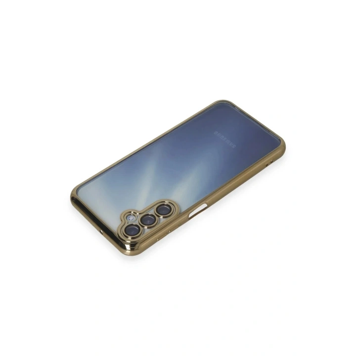 Mey İthalat®  Samsung Galaxy A15 4G Kılıf  Lensli Silikon - Gold