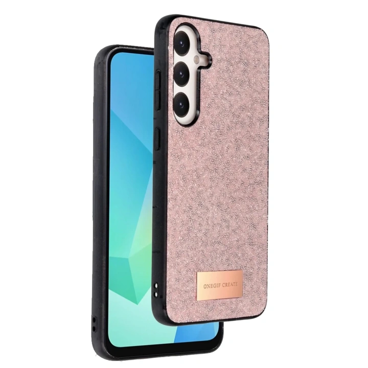 Mey İthalat®  Samsung Galaxy A16 5G Bright Simli Kapak - Pembe