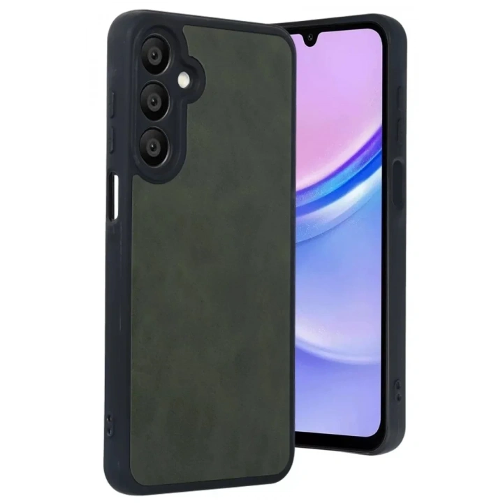 Mey İthalat®  Samsung Galaxy A16 5G Kılıf Aras Deri Kapak - Koyu Yeşil