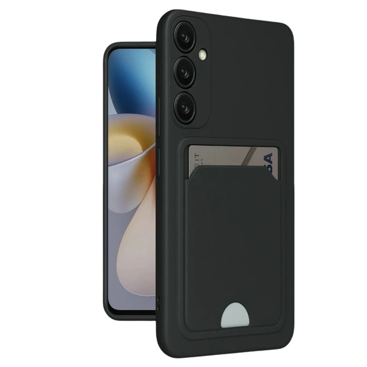 Mey İthalat®  Samsung Galaxy A16 5G Kılıf Kelvin Kartvizitli Silikon - Siyah