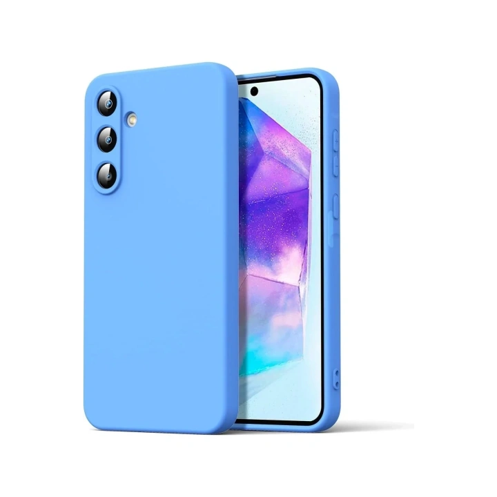 Mey İthalat®  Samsung Galaxy A16 5G Kılıf Nano içi Kadife Silikon - Mavi
