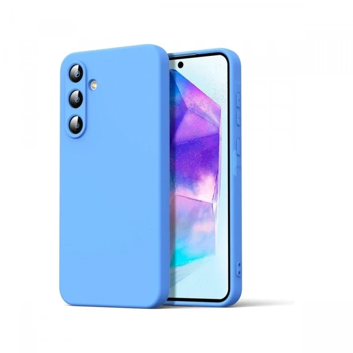 Mey İthalat®  Samsung Galaxy A16 5G Kılıf Nano içi Kadife Silikon - Mavi