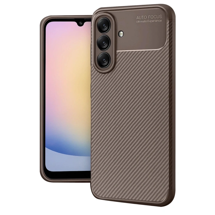 Mey İthalat®  Samsung Galaxy A17 5G Auto Focus Karbon Kapak - Kahverengi