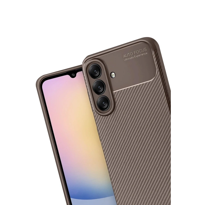 Mey İthalat®  Samsung Galaxy A17 5G Auto Focus Karbon Kapak - Kahverengi