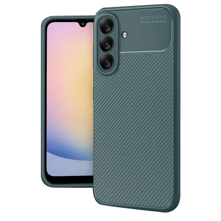 Mey İthalat®  Samsung Galaxy A17 5G Auto Focus Karbon Kapak - Koyu Yeşil