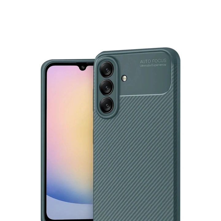 Mey İthalat®  Samsung Galaxy A17 5G Auto Focus Karbon Kapak - Koyu Yeşil