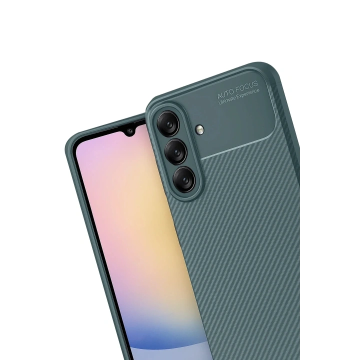 Mey İthalat®  Samsung Galaxy A17 5G Auto Focus Karbon Kapak - Koyu Yeşil