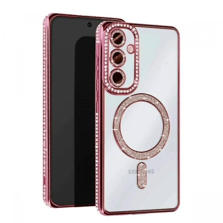 Mey İthalat®  Samsung Galaxy A17 5G Joke Simli Magneticsafe Kılıf - Pembe