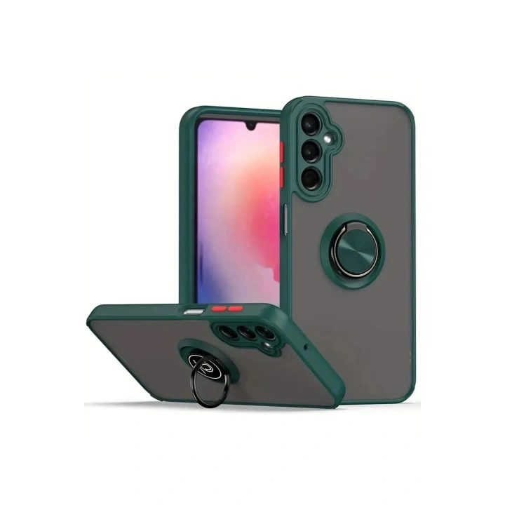 Mey İthalat®  Samsung Galaxy A17 5G Montreal Yüzüklü Silikon Kapak - Yeşil