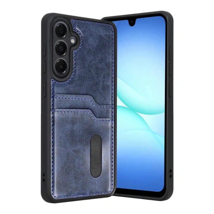 Mey İthalat®  Samsung Galaxy A17 5G Sara Kartvizitli Deri Kılıf - Lacivert