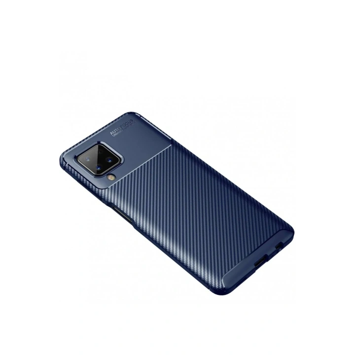 Mey İthalat®  Samsung Galaxy A22 Kılıf Auto Focus Karbon Kapak - Lacivert