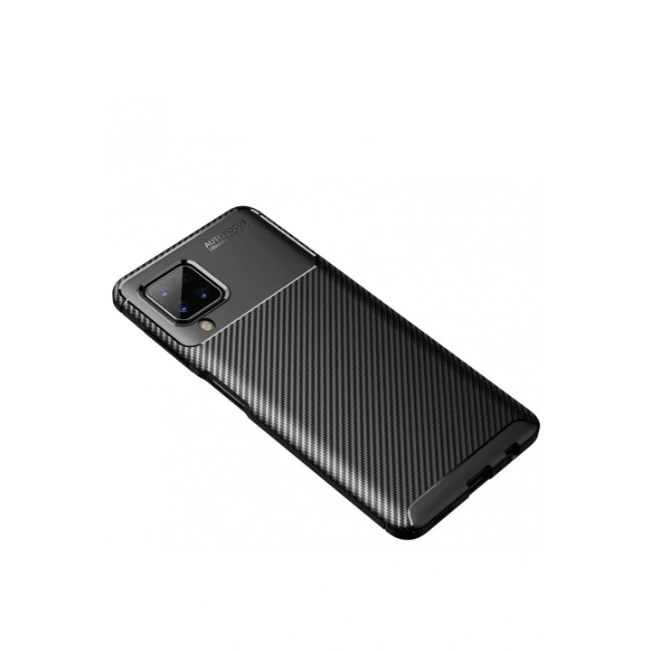 Mey İthalat®  Samsung Galaxy A22 Kılıf Auto Focus Karbon Kapak - Siyah