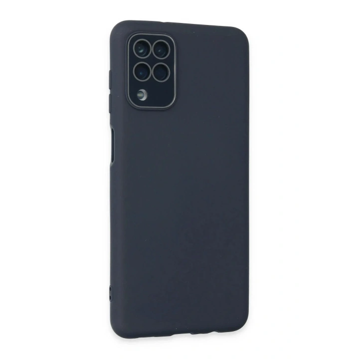 Mey İthalat®  Samsung Galaxy A22 Kılıf Lansman Glass Kapak - Lacivert