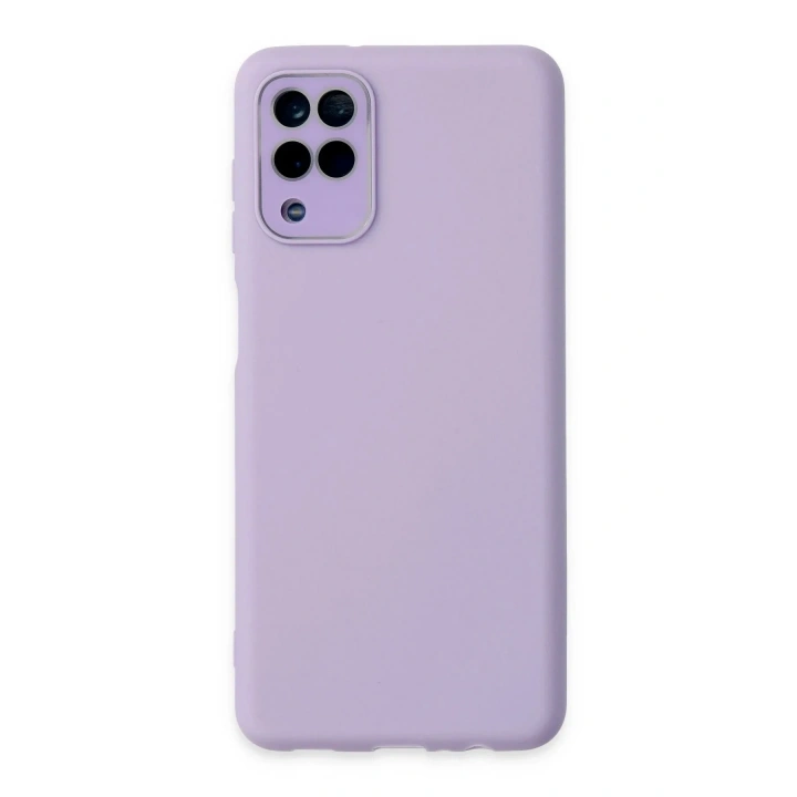 Mey İthalat®  Samsung Galaxy A22 Kılıf Lansman Glass Kapak - Lila