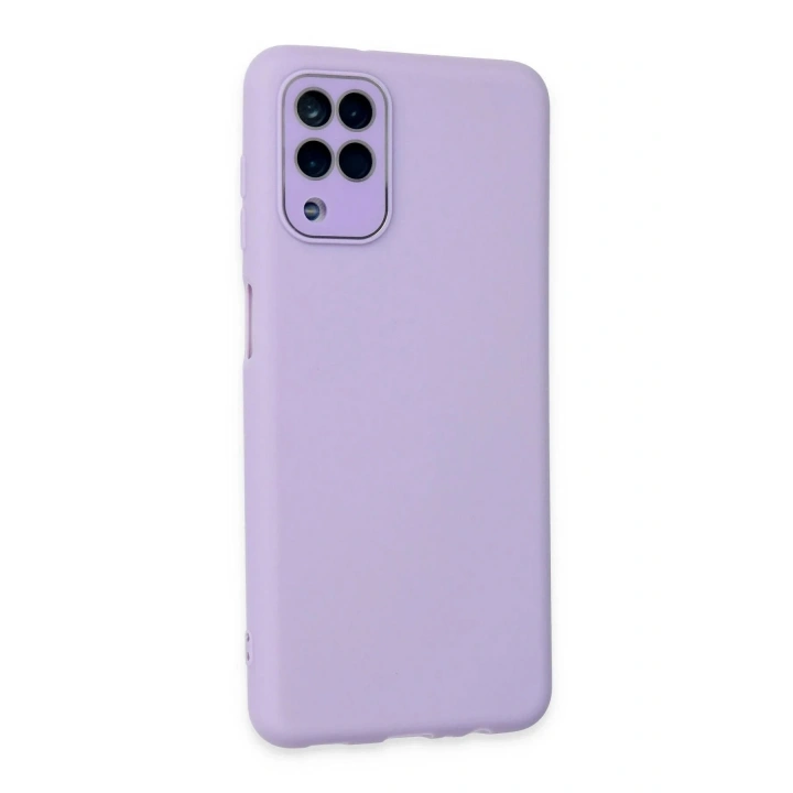 Mey İthalat®  Samsung Galaxy A22 Kılıf Lansman Glass Kapak - Lila