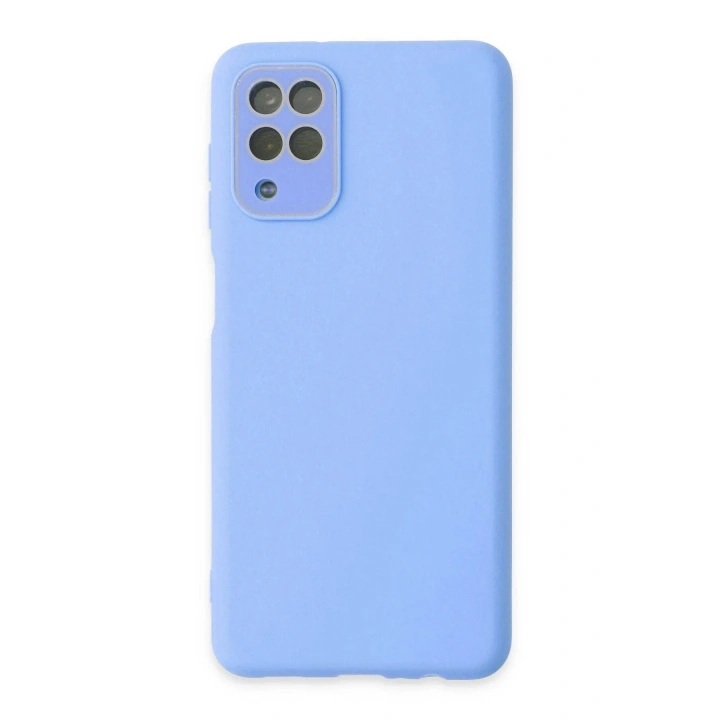 Mey İthalat®  Samsung Galaxy A22 Kılıf Lansman Glass Kapak - Mavi