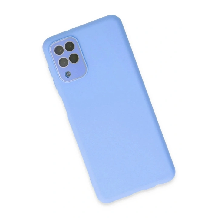 Mey İthalat®  Samsung Galaxy A22 Kılıf Lansman Glass Kapak - Mavi