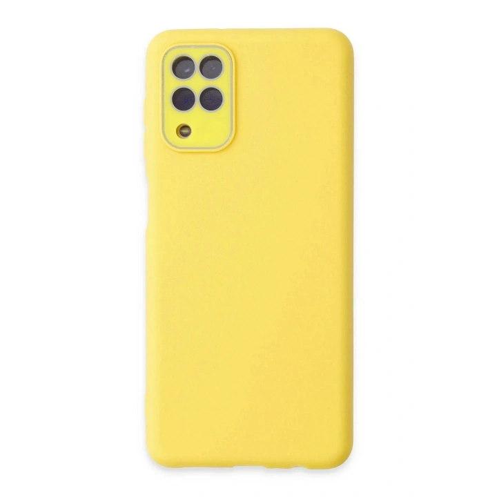 Mey İthalat®  Samsung Galaxy A22 Kılıf Lansman Glass Kapak - Sarı