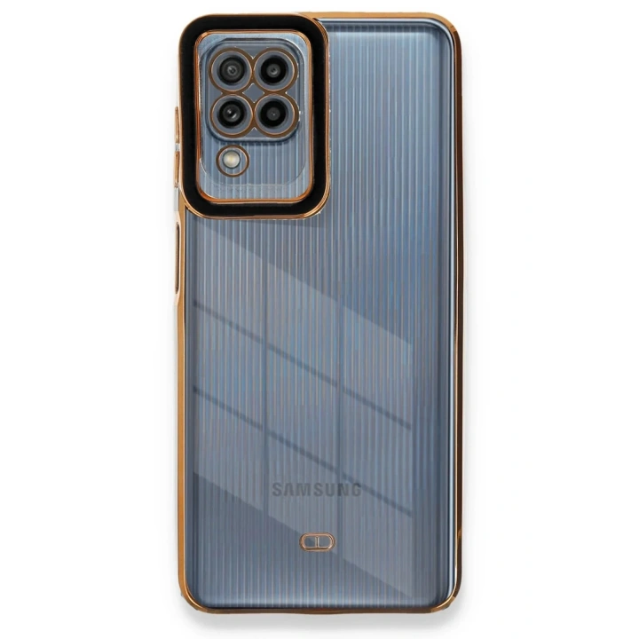 Mey İthalat®  Samsung Galaxy A22 Kılıf Liva Lens Silikon - Siyah