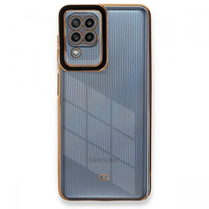 Mey İthalat®  Samsung Galaxy A22 Kılıf Liva Lens Silikon - Siyah