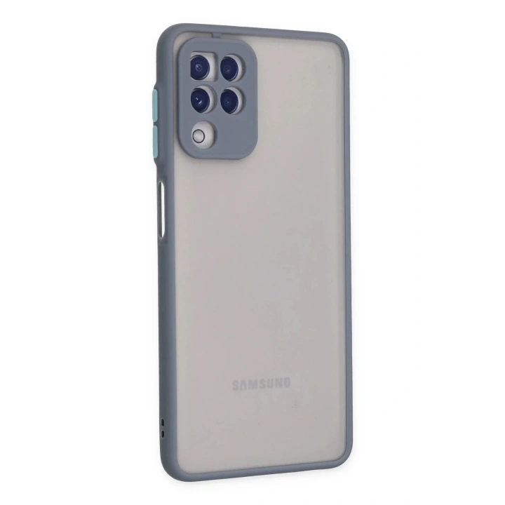 Mey İthalat®  Samsung Galaxy A22 Kılıf Montreal Silikon Kapak - Gri
