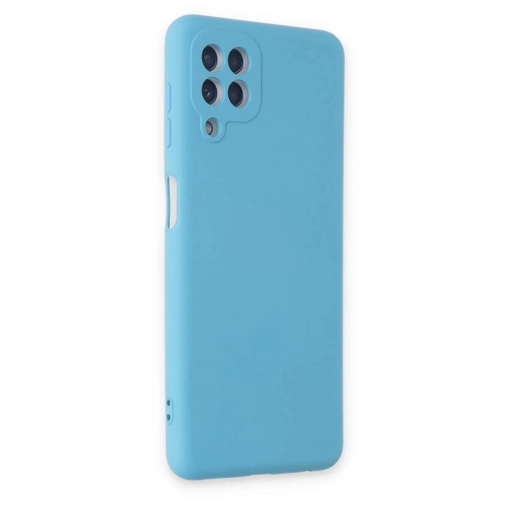 Mey İthalat®  Samsung Galaxy A22 Kılıf Nano içi Kadife Silikon - Mavi