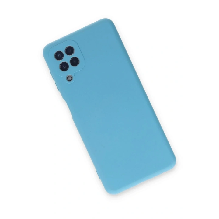 Mey İthalat®  Samsung Galaxy A22 Kılıf Nano içi Kadife Silikon - Mavi