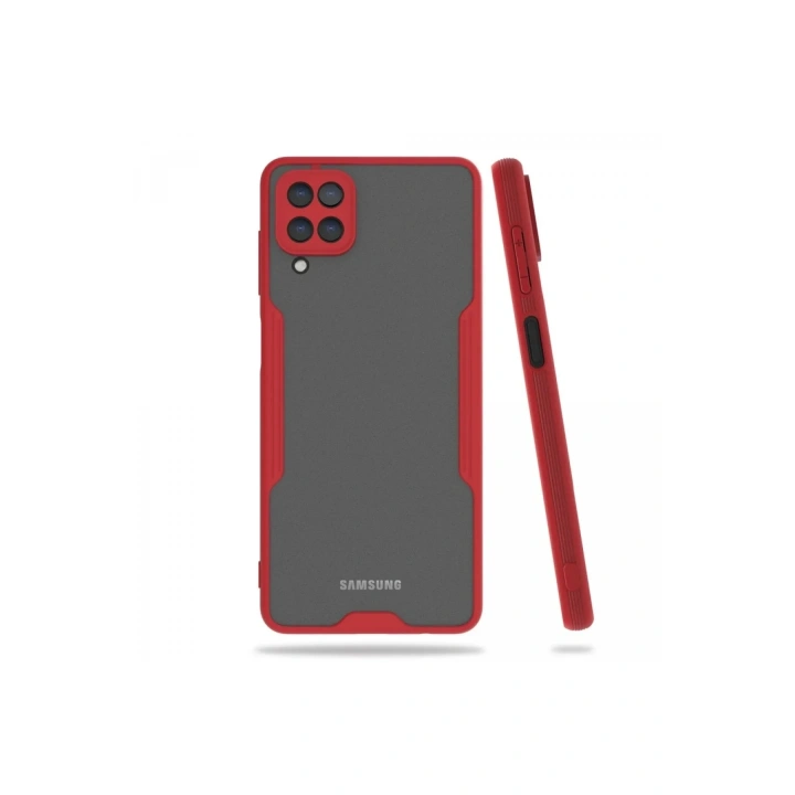 Mey İthalat®  Samsung Galaxy A22 Kılıf Platin Silikon - Kırmızı