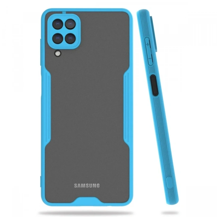 Mey İthalat®  Samsung Galaxy A22 Kılıf Platin Silikon - Mavi