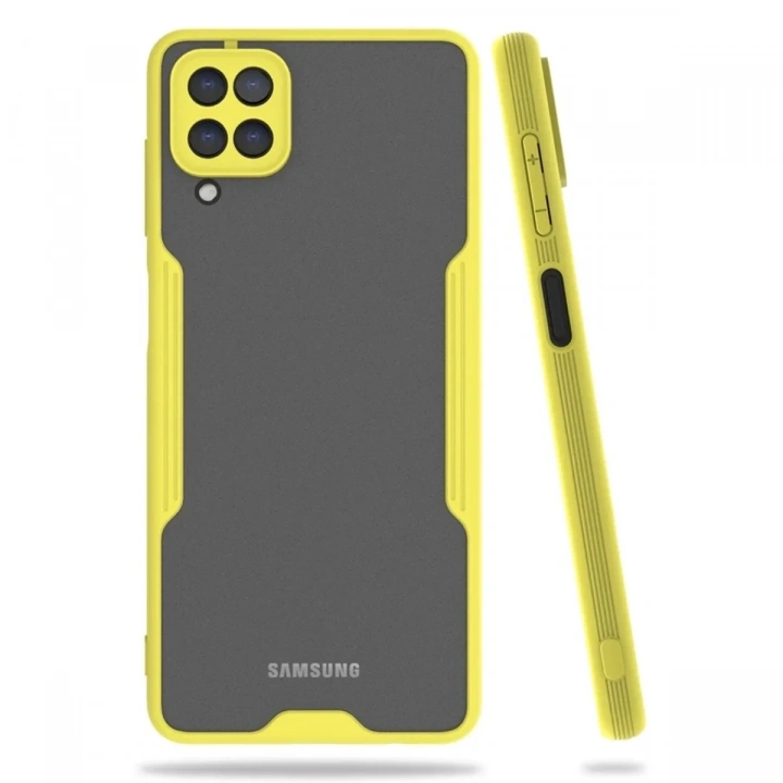 Mey İthalat®  Samsung Galaxy A22 Kılıf Platin Silikon - Sarı