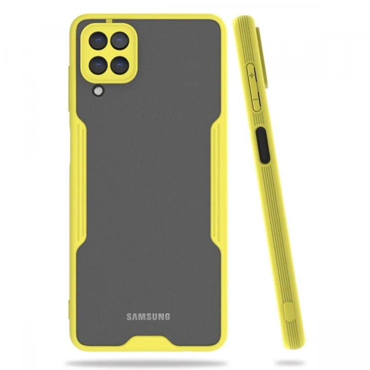 Mey İthalat®  Samsung Galaxy A22 Kılıf Platin Silikon - Sarı