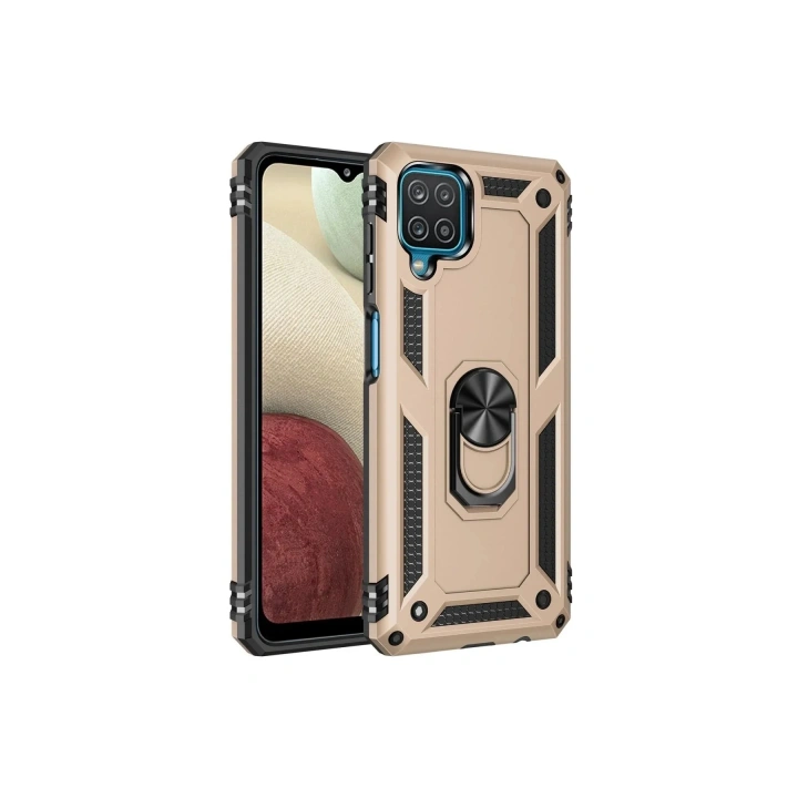 Mey İthalat®  Samsung Galaxy A22 Kılıf Sofya Yüzüklü Silikon Kapak - Gold