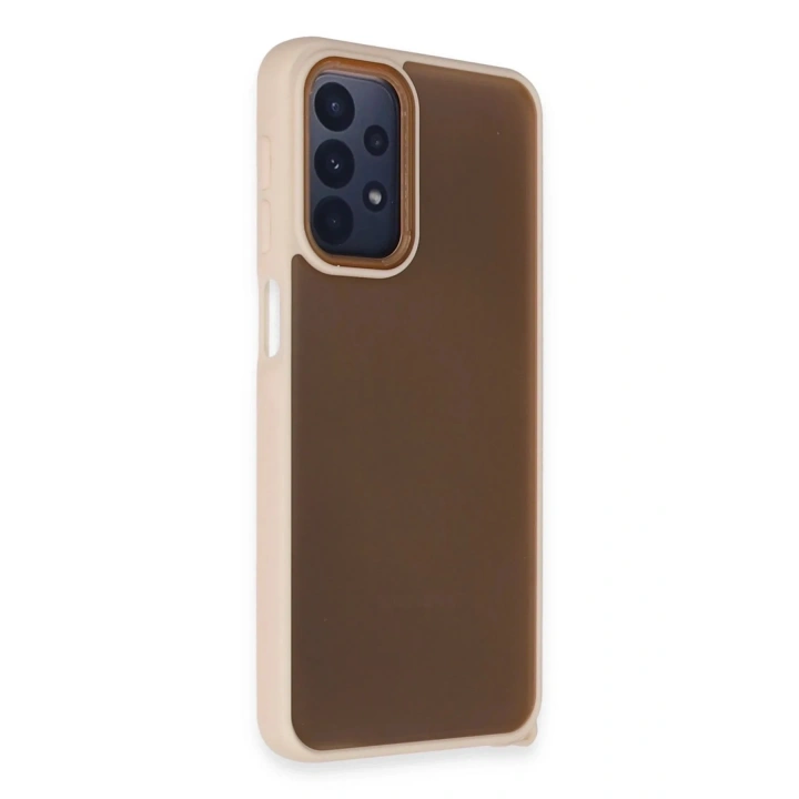 Mey İthalat®  Samsung Galaxy A23 4G Kılıf Elegant Kapak - Pudra
