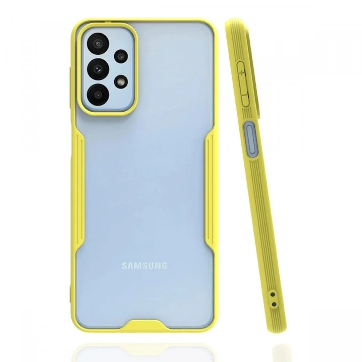 Mey İthalat®  Samsung Galaxy A23 4G Kılıf Platin Silikon - Sarı