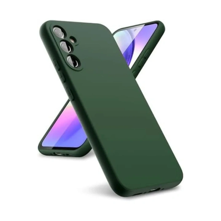Mey İthalat®  Samsung Galaxy A24 4G Kılıf First Silikon - Koyu Yeşil