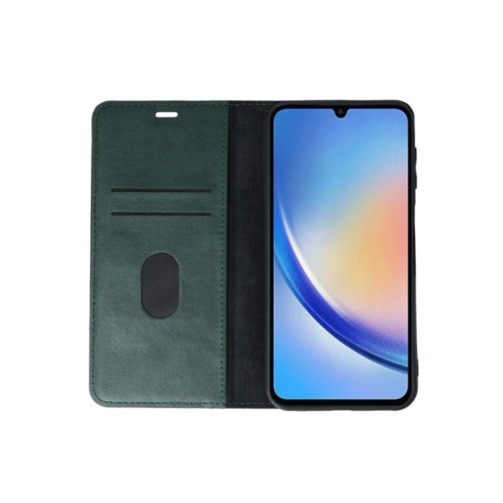 Mey İthalat®  Samsung Galaxy A24 4G Kılıf Trend S Plus Kapaklı Kılıf - Yeşil