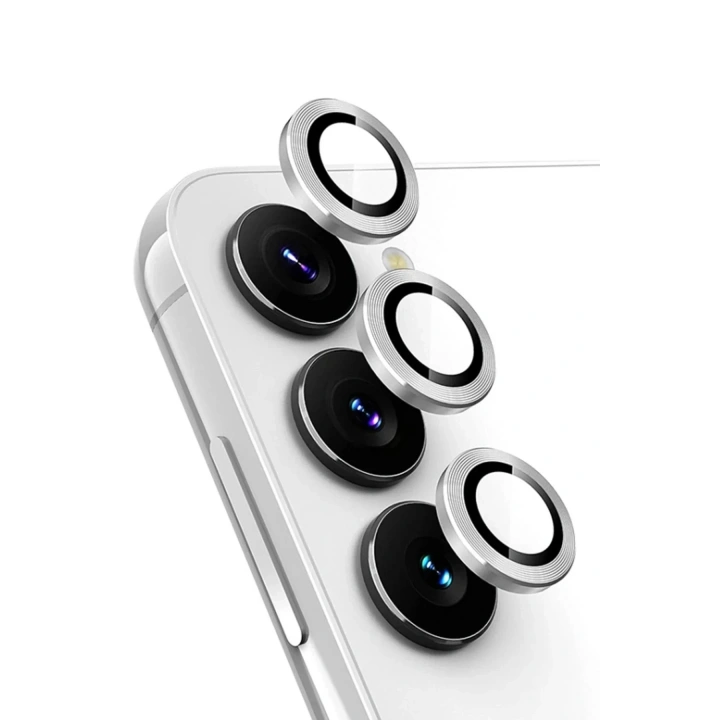 Mey İthalat®  Samsung Galaxy A24 4G Valdez Metal Kamera Lens - Gümüş