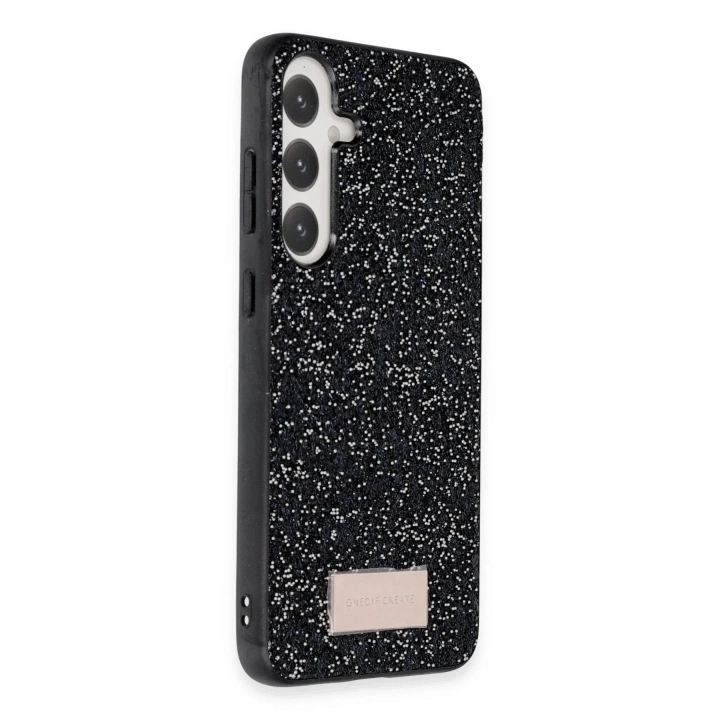 Mey İthalat®  Samsung Galaxy A25 5G Bright Simli Kapak - Siyah