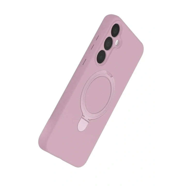Mey İthalat®  Samsung Galaxy A25 5G Regal Magsafe Standlı Kapak - Açık Pembe